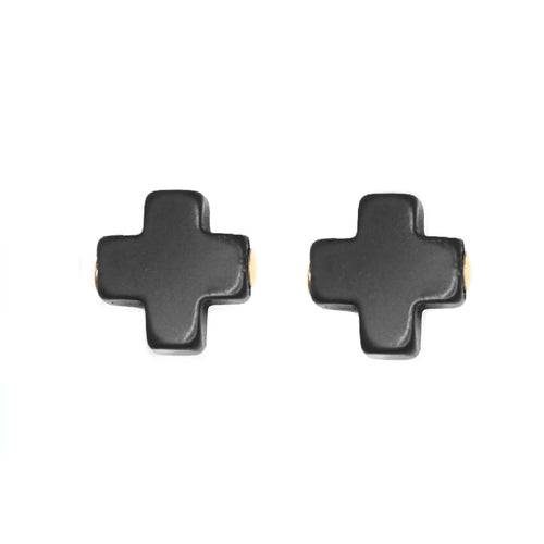 ENEWTON - signature cross studs in Onyx - Findlay Rowe Designs