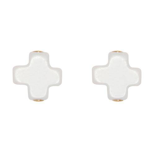 Enewton - Signature Cross Studs - Off White - Findlay Rowe Designs
