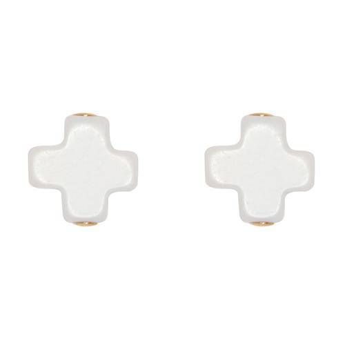 Enewton - Signature Cross Studs - Off White - Findlay Rowe Designs