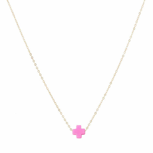 Enewton - Necklace Gold - Signature Cross - Hot Pink - Findlay Rowe Designs