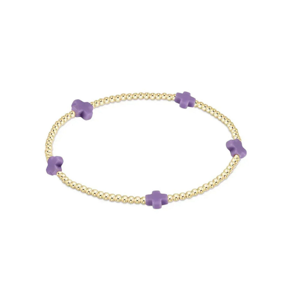 Enewton - EGirl Signature Cross Gold Small 2mm Bracelet - Purple - Findlay Rowe Designs