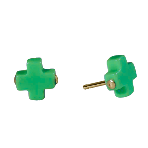Enewton - Earring - Signature Cross Studs - Emerald - Findlay Rowe Designs