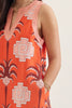 Dress - Mini Sleeveless V Neck - Tomato - Findlay Rowe Designs
