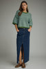 Entro - Top - Short Sleeve Sweater -  Green Lt Blue  Stripe - Findlay Rowe Designs