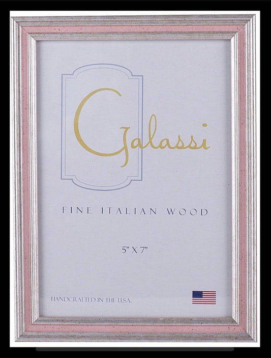 Galassi Frame - Silver with Pink Channel - 5X7 - Findlay Rowe Designs