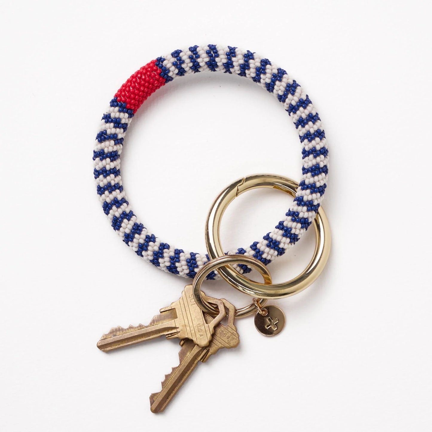 Ink & Alloy - Key Ring Bracelet - Beaded Navy - Findlay Rowe Designs
