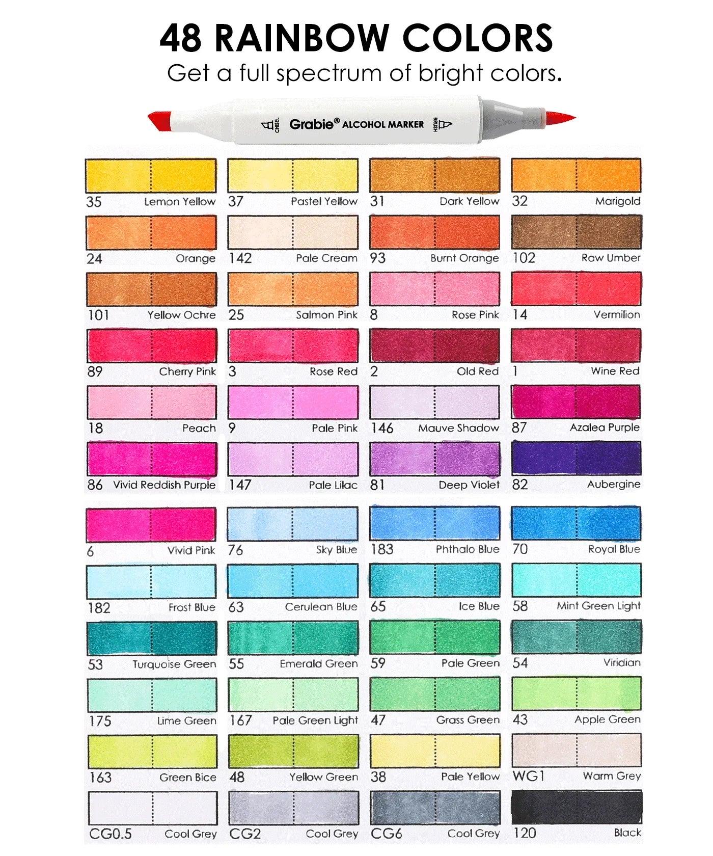 Grabie - Alcohol Markers Dual-Tip - Set 48