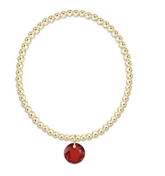 Enewton - Classic Gold 3mm Bracelet - Reflection Charm - January - Findlay Rowe Designs