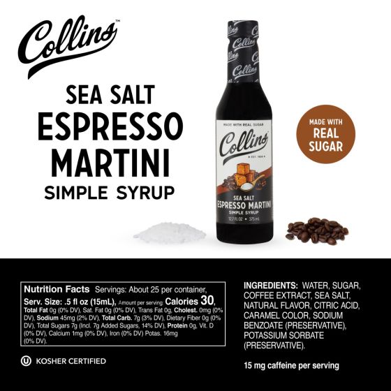 Collins - Espresso Martini Simple Syrup 12.7 oz - Findlay Rowe Designs