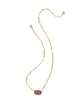 Kendra Scott - Necklace - Elisa Enamel Frame Gold Paperclip -  Gold Maroon Magnesite - Findlay Rowe Designs