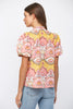 Fate - Top - High Neck Ruffle - Peach Floral - Findlay Rowe Designs