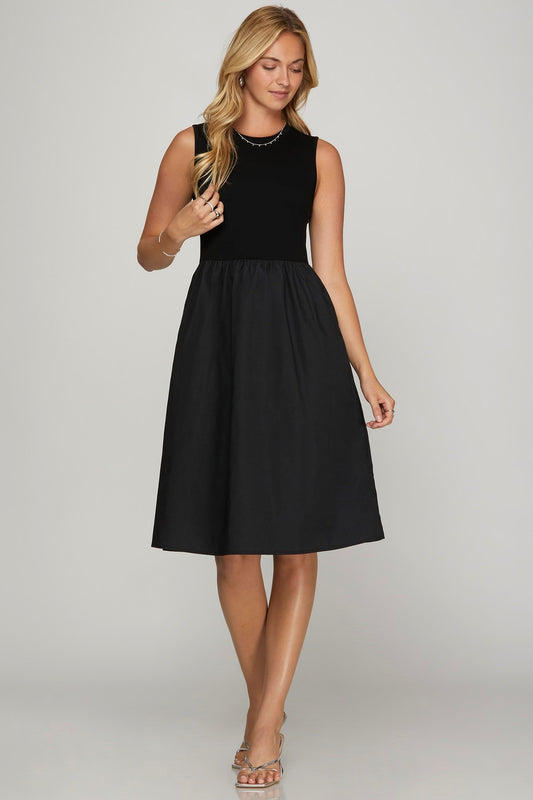 Dress - Sleeveless Midi - Navy - Findlay Rowe Designs