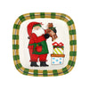 Vietri - Old St. Nick with Teddy Bear - Small Rimmed Square Platter
