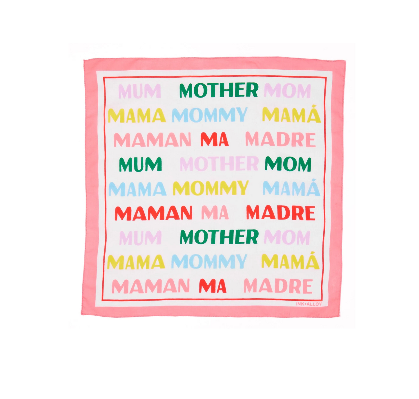 Ink & Alloy - Scarf Foulard - Carson Mom Print - 21x21 - Findlay Rowe Designs