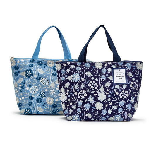 Blue Floral Thermal Lunch Tote Bag - Findlay Rowe Designs