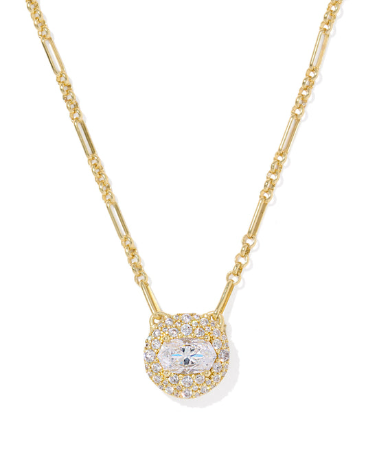 Kendra Scott - Necklace - Bella Short Pendant Necklace Gold White CZ