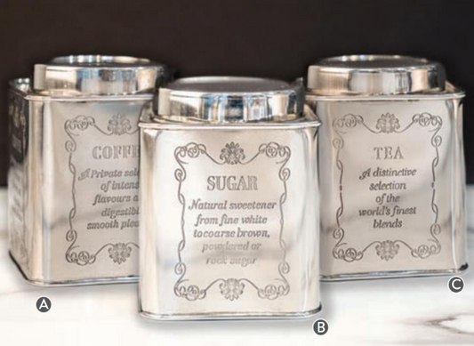 Clearance - Canister - Polished Silver Tone - Sugar - Findlay Rowe Designs