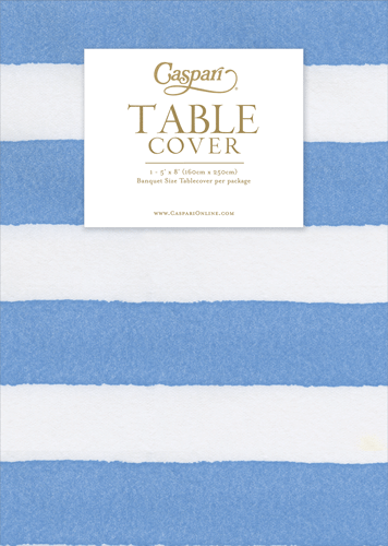 Caspari - Paper Table Cover - Cafe Stripe - Blue - Findlay Rowe Designs