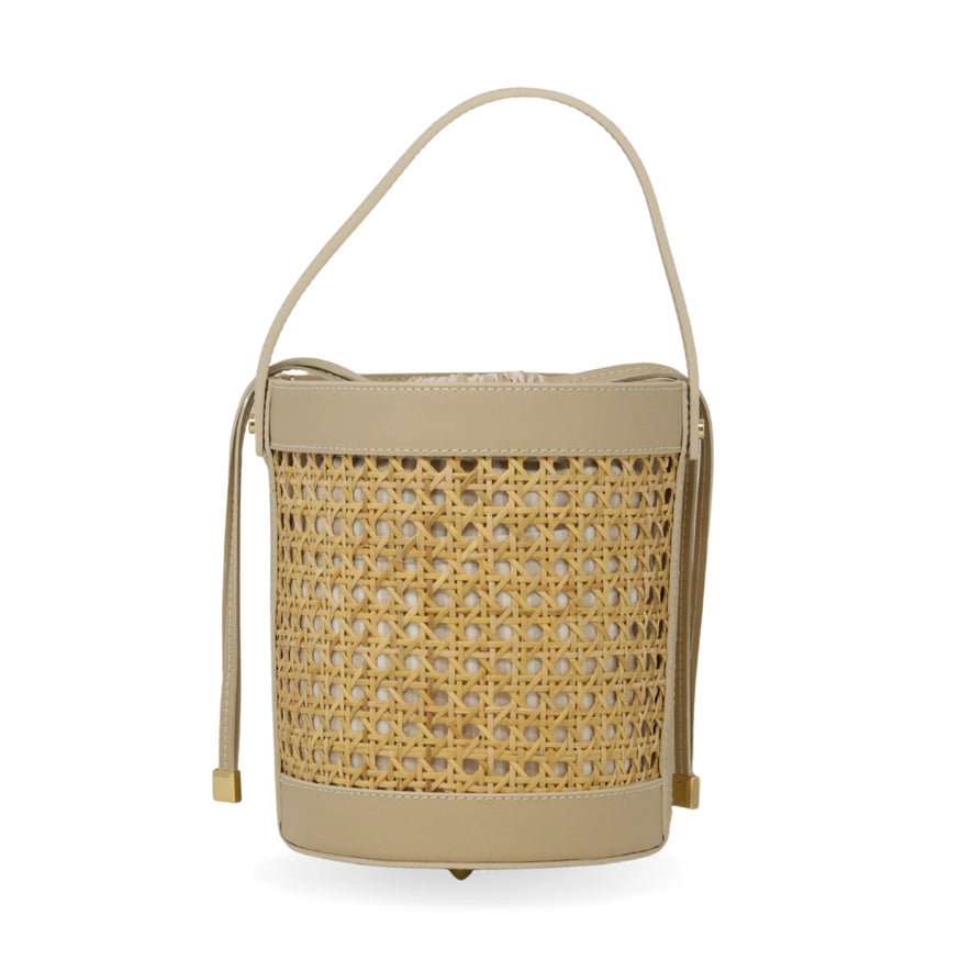 German Fuentes -  Leather  and Cane Bucket Bag - Findlay Rowe Designs