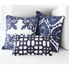 Pillow - Velvet Linen Embroidered - 20in - Royal Blue - Findlay Rowe Designs