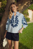 Jodifil - Top - Baroque Applique - Blue - Findlay Rowe Designs