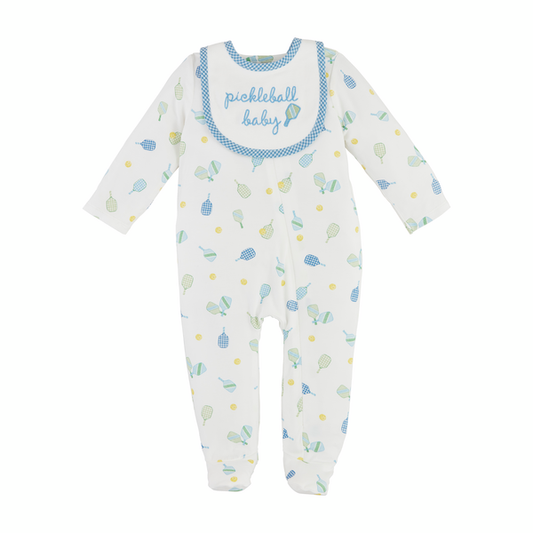 Mud Pie - Baby Sleeper - Blue Pickleball with Bib - Findlay Rowe Designs