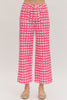 Entro - Pants - Ankle Length Plaid - Horsebit Accent - Pink White - Findlay Rowe Designs