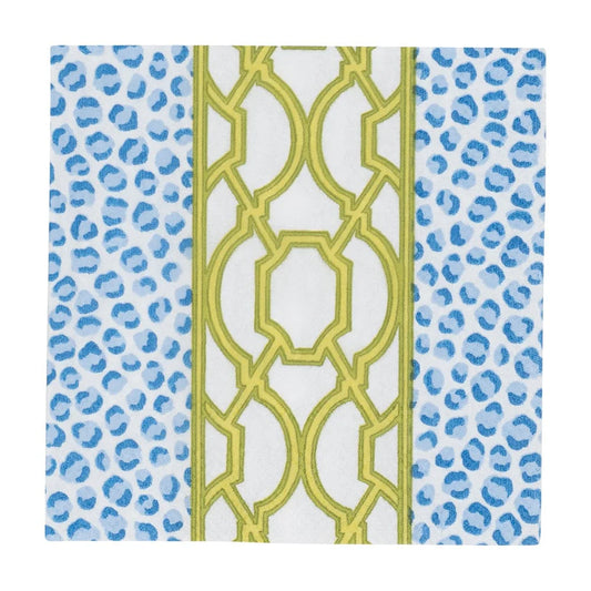 Caspari - Cocktail Napkins - Knots And Spots - Blue  Green - Findlay Rowe Designs