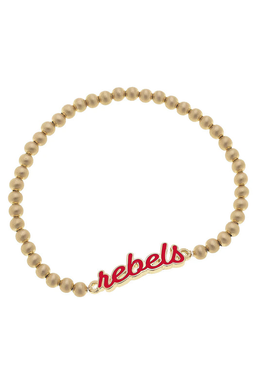 Canvas - Ole Miss Rebels Enamel Script Stretch Bracelet