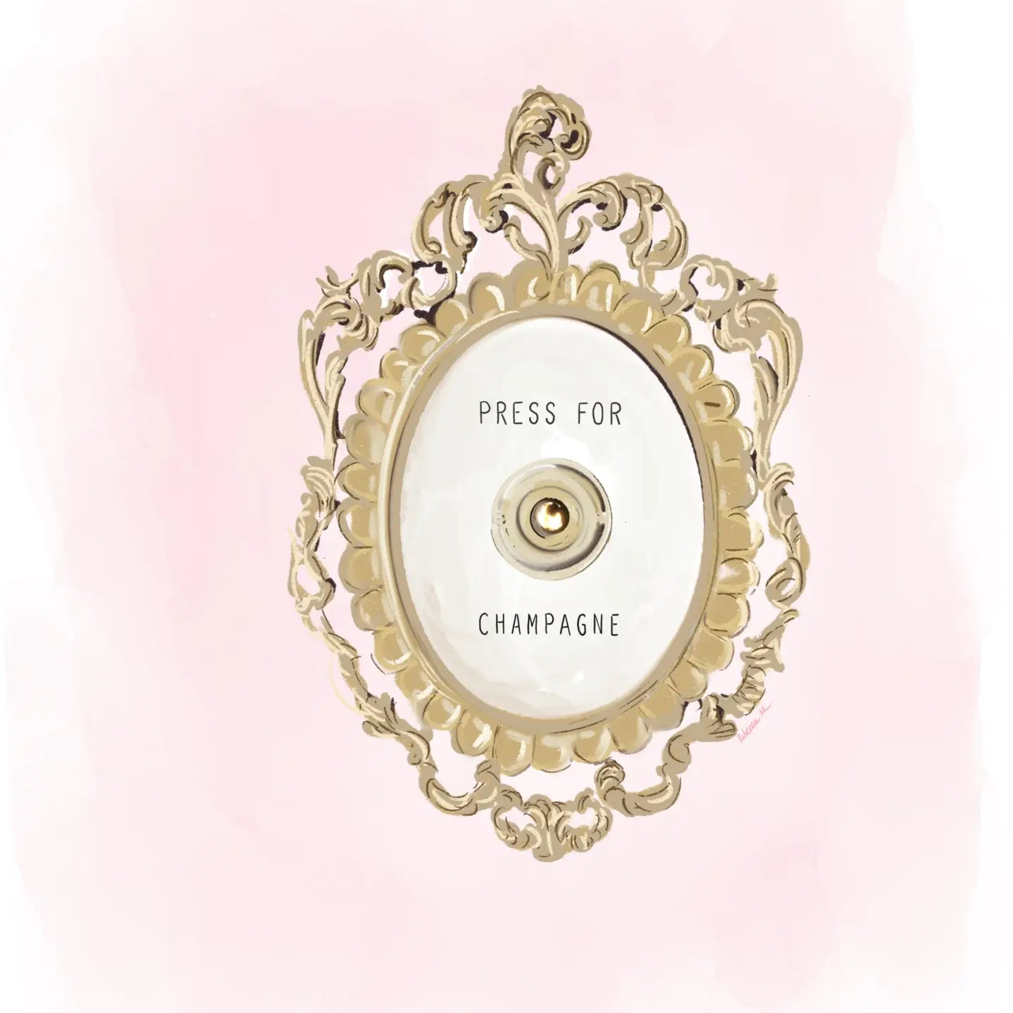 Rebecca Illustrated - Art Print - Press For Champagne - 8x10
