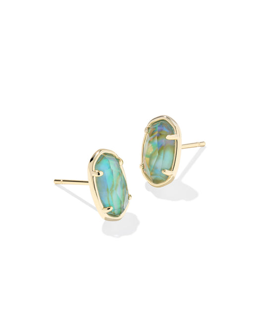 Kendra Scott - Earrings - Grayson Stud - Gold Deep Aqua Illusion - Findlay Rowe Designs