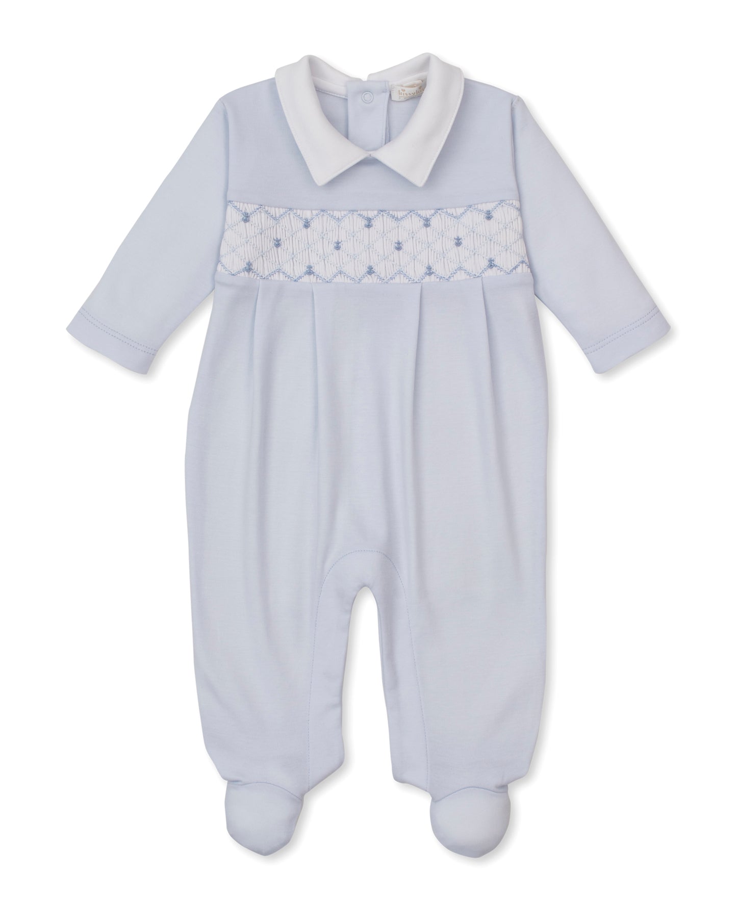 Kissy Kissy - Footie Smocked Anchors - Light Blue - Findlay Rowe Designs