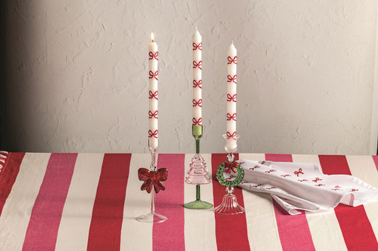 Mud Pie - Christmas Glass Taper Holders