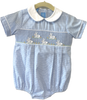 Anavini - Smocked Bubble - Blue Gingham - Bunnies - Findlay Rowe Designs