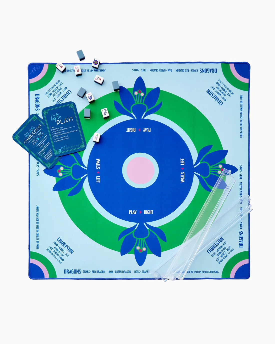 Oh My Mahjong - Mahjong Mat - Preppy Soirée with Tube - Findlay Rowe Designs
