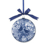 Ornament -  Flat Glass Blue White Cardinal