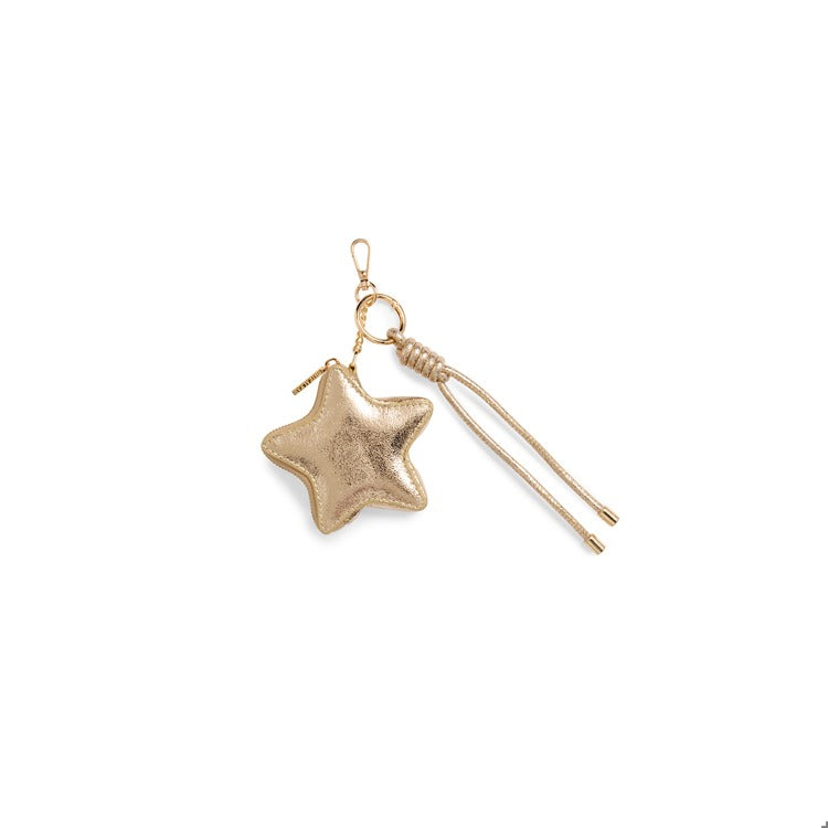 Clearance - Shiraleah - Star Pouch Bag Charm Key Ring - Gold