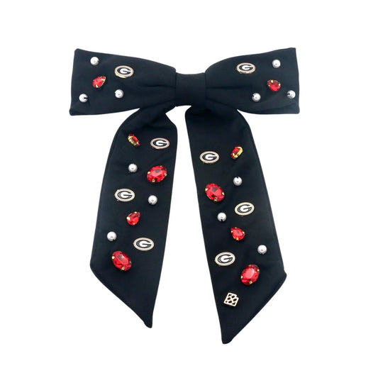 Brianna Cannon - Bow Barrette - UGA Black - Findlay Rowe Designs