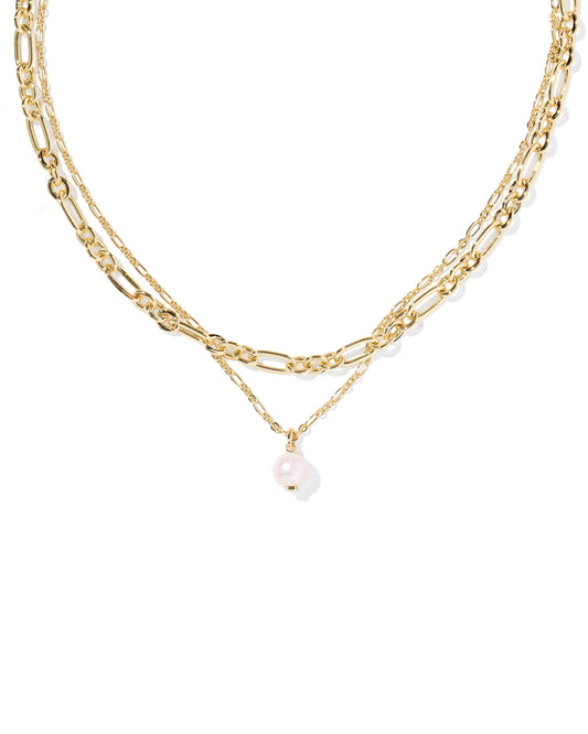 Kendra Scott - Necklace - Ashton Multi Strand - Gold Freshwater Cultured Pearl - Findlay Rowe Designs