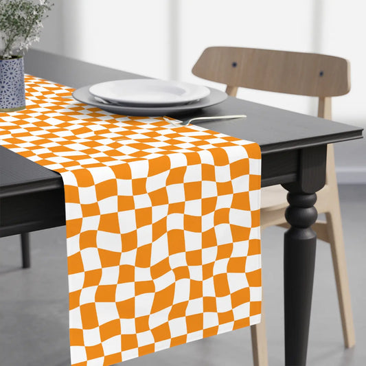 Hey Y'all Party - Paper Table Runner - Orange Checkerboard - Findlay Rowe Designs