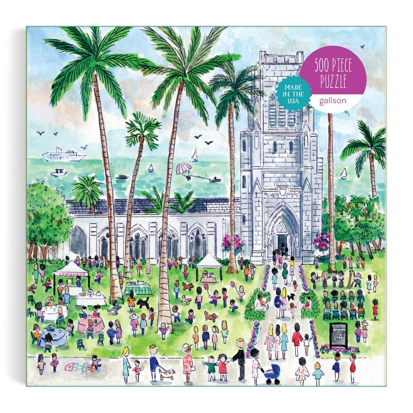 Puzzle - Michael Storrings Sunday in Palm Beach Bethesda by the Sea - 500 Piece - Findlay Rowe Designs