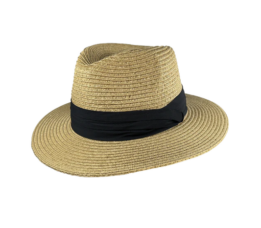 Turner Hat - South Shore Clearwater Fedora - Khaki Black Band - Findlay Rowe Designs