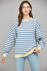 Stripe Oversized Sweatshirt - Blue Yellow - Findlay Rowe Designs