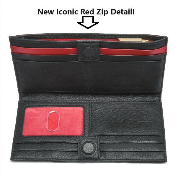 Hammitt - 110 North Wallet - Black Brushed Gold - Red Zip - Findlay Rowe Designs