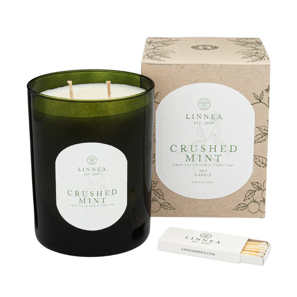 Linnea - 2-Wick Candle - Crushed Mint - Findlay Rowe Designs