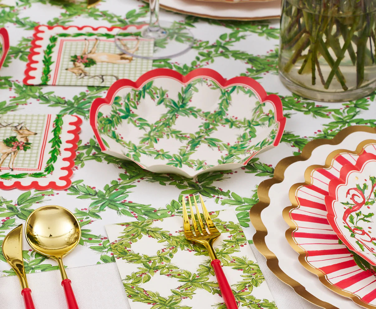 Sophistoplate - Wavy Edge Bowl - Holly Berry 8pk