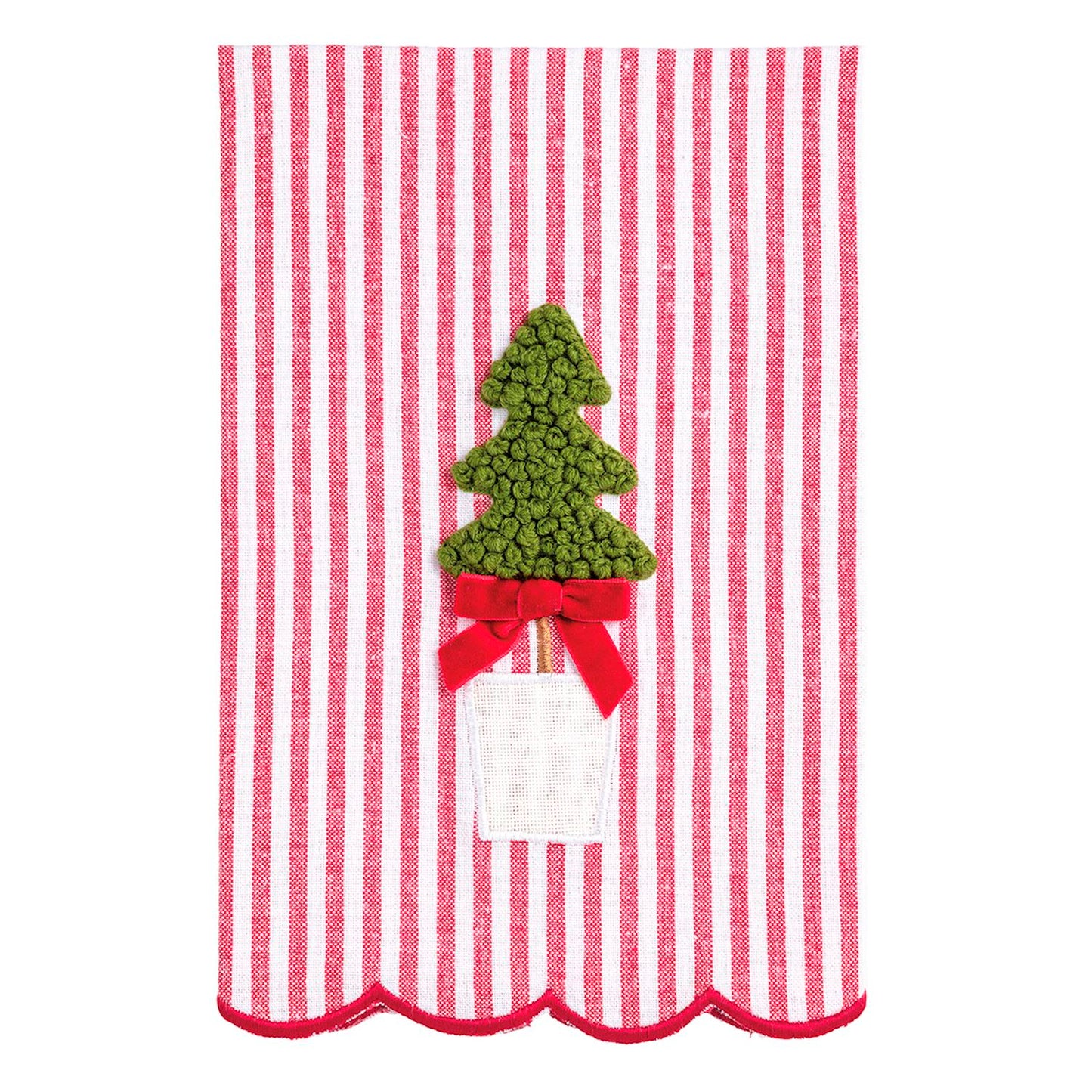 Mud Pie - Tea Towel - Embroidered - Christmas Topiary - Findlay Rowe Designs