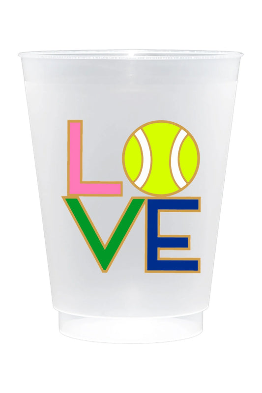 Preppy Tennis Shatterproof Frost Flex Plastic Cups (Set of 10) - Findlay Rowe Designs