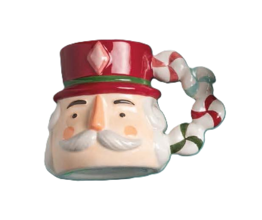 Mud Pie - Christmas Mug - Nutcracker Candy Handle
