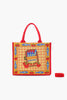 America and Beyond - Beaded Large Book Tote - Deep Sea Sardine
